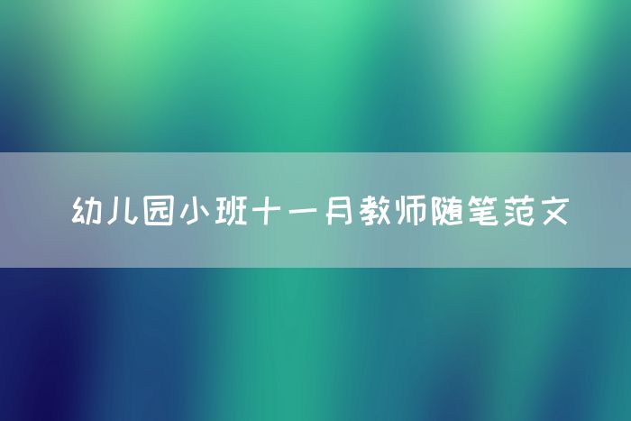 幼儿园小班十一月教师随笔范文