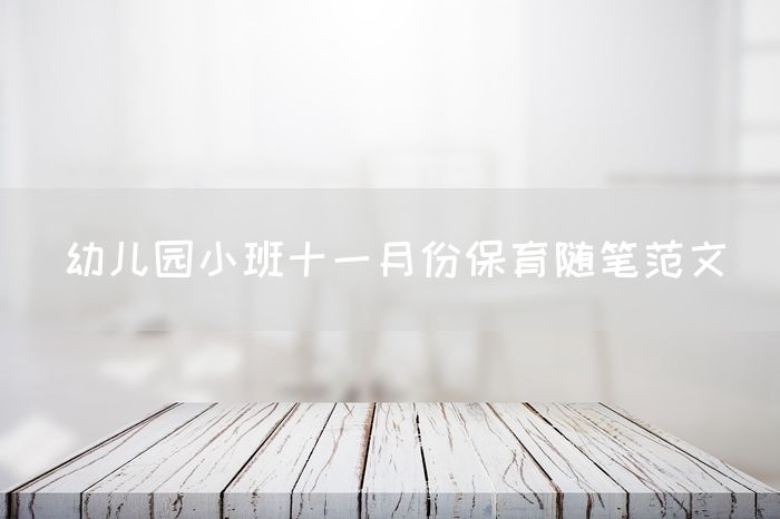 幼儿园小班十一月份保育随笔范文