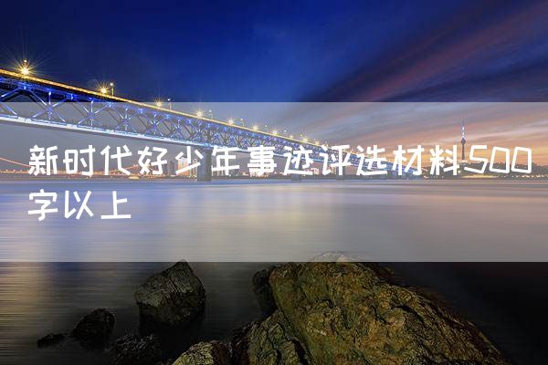 新时代好少年事迹评选材料500字以上