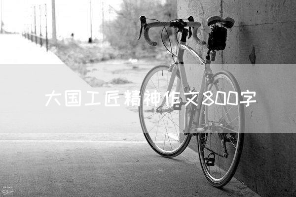 大国工匠精神作文800字