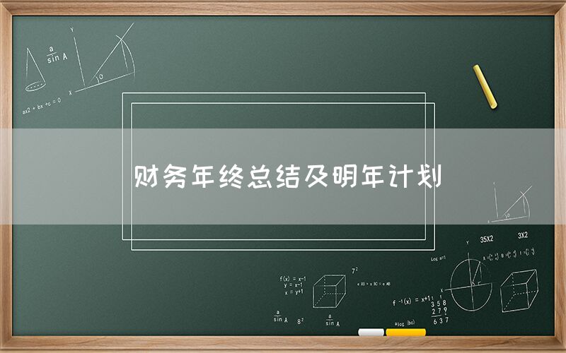 财务年终总结及明年计划