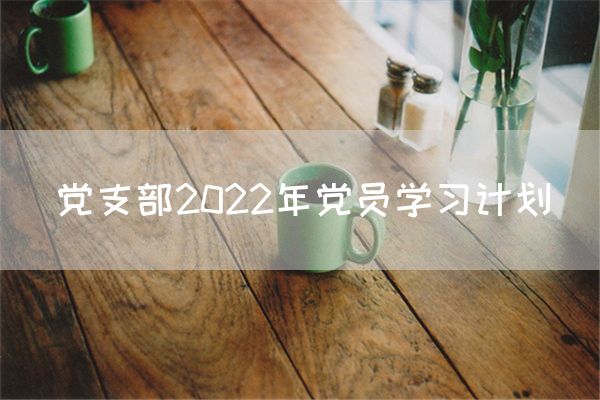 党支部2022年党员学习计划