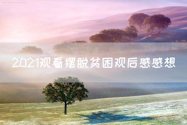 2021观看摆脱贫困观后感感想