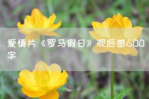 爱情片《罗马假日》观后感600字