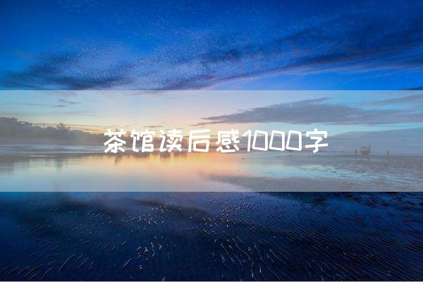 茶馆读后感1000字