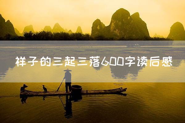 祥子的三起三落600字读后感