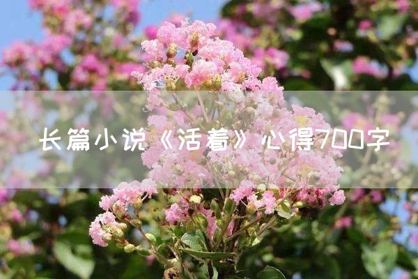 长篇小说《活着》心得700字