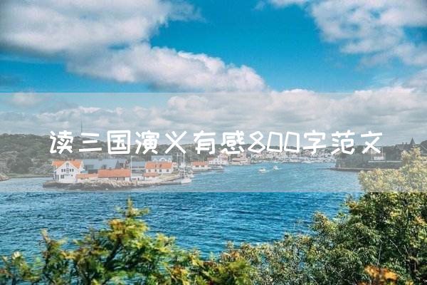 读三国演义有感800字范文